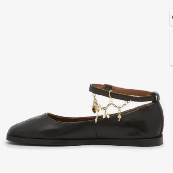 Free People Black Ankle Strap Ballet Flats - Picture 3 of 9